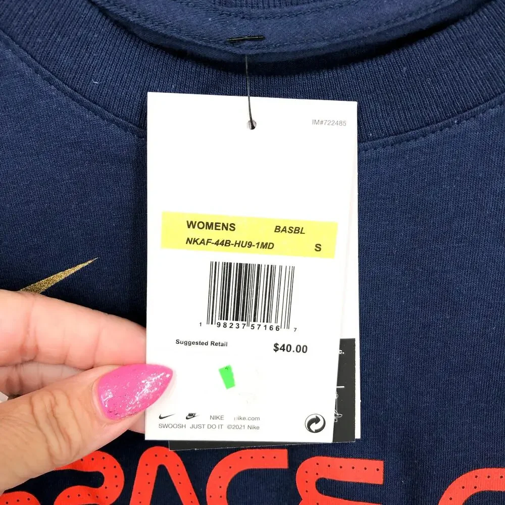 NIKE Women's Josh Hader Houston City Connect Player T Shirt Small Navy NWT